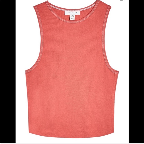 TOPSHOP | Pink Ribbed Halter Crop Top NWT - Picture 3 of 7